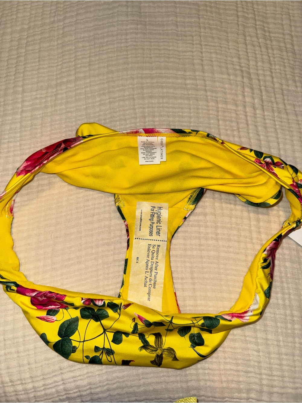🌼 Gibson & Latimer Floral Bikini Bottoms – Yellow Tropical Swim - Picture 3 of 5